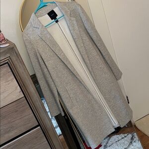 Elegant Gray Women's Sweater Pea Coat